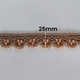25mm Wide Indian Peach Pearl Studded Lace - 4M